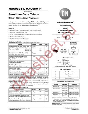 MAC08MT1G datasheet  